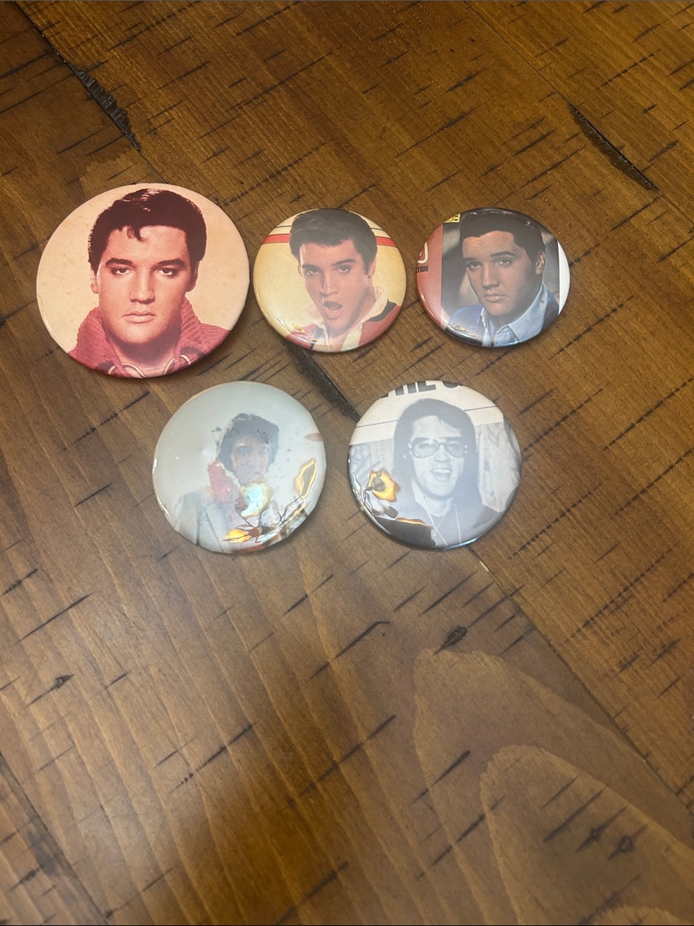 Vintage Elvis Music Portrait Pinback Button Lot - Multicolor